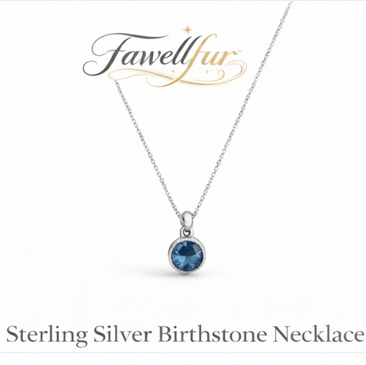 Fawellfur™ Sterling Silver Birthstone Necklace