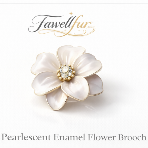 Fawellfur™ Pearlescent Enamel Flower Brooch